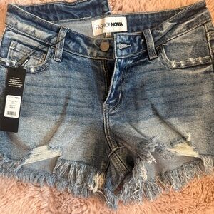 Fashion Nova Medium Wash Denim Shorts